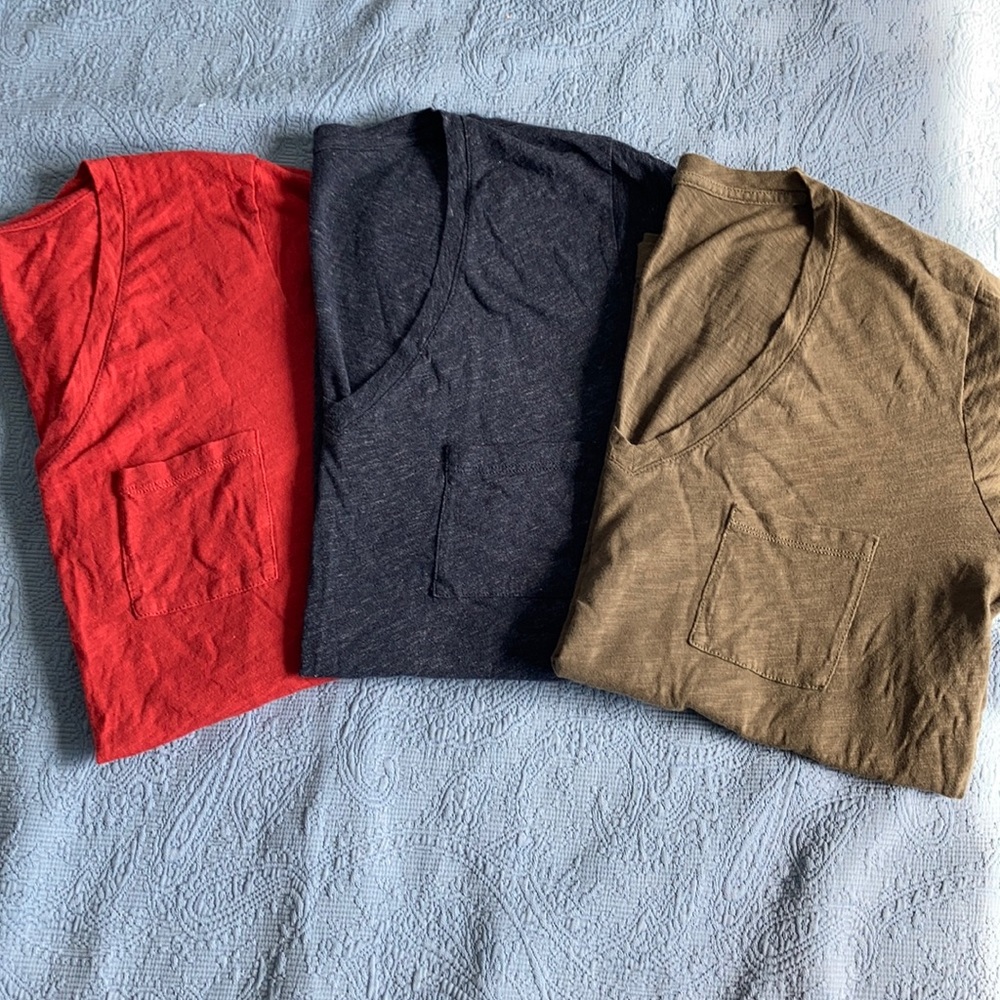 Madewell Whisper Cotton VNeck Pocket Tee 3Pack